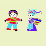 矢量 少数民族 女孩 民族服饰