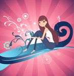 矢量欧美元素创意 人物造型图案