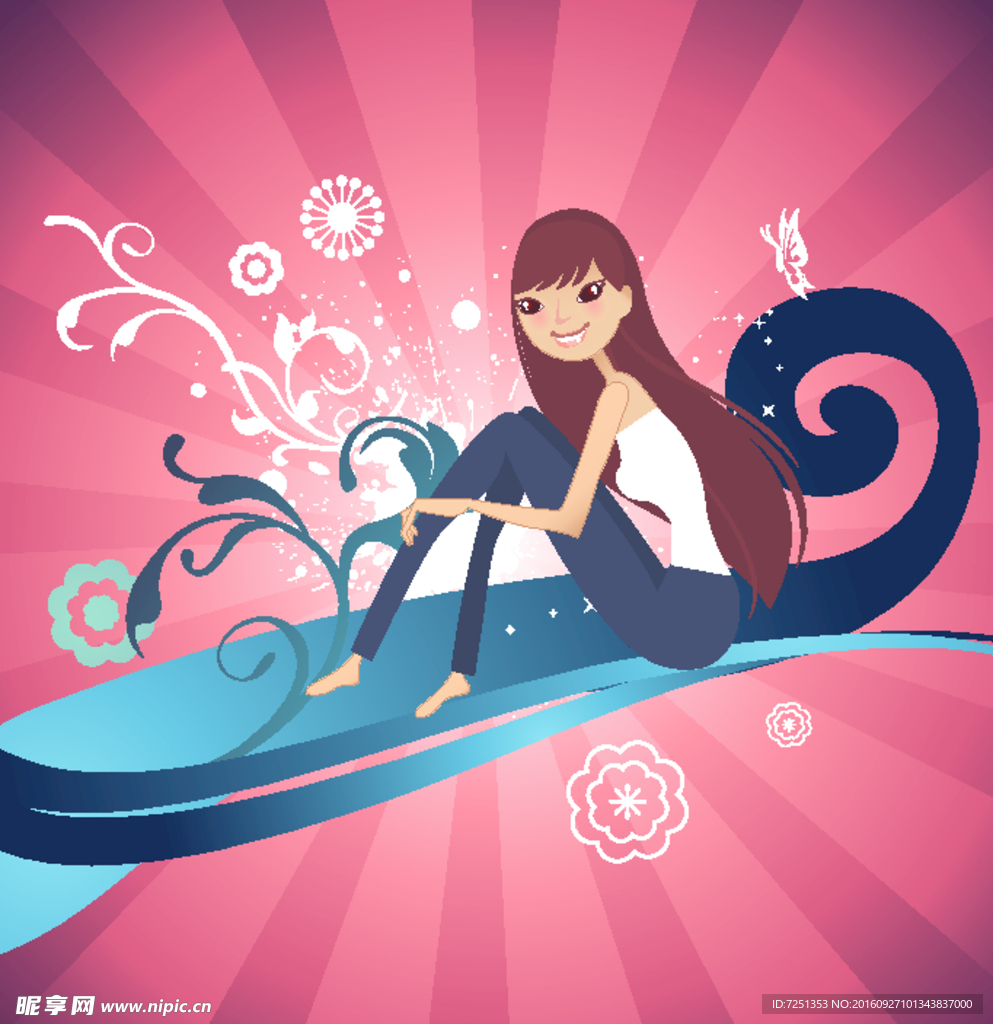 矢量欧美元素创意 人物造型图案