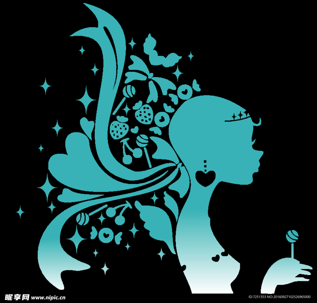 矢量欧美元素创意 人物造型图案