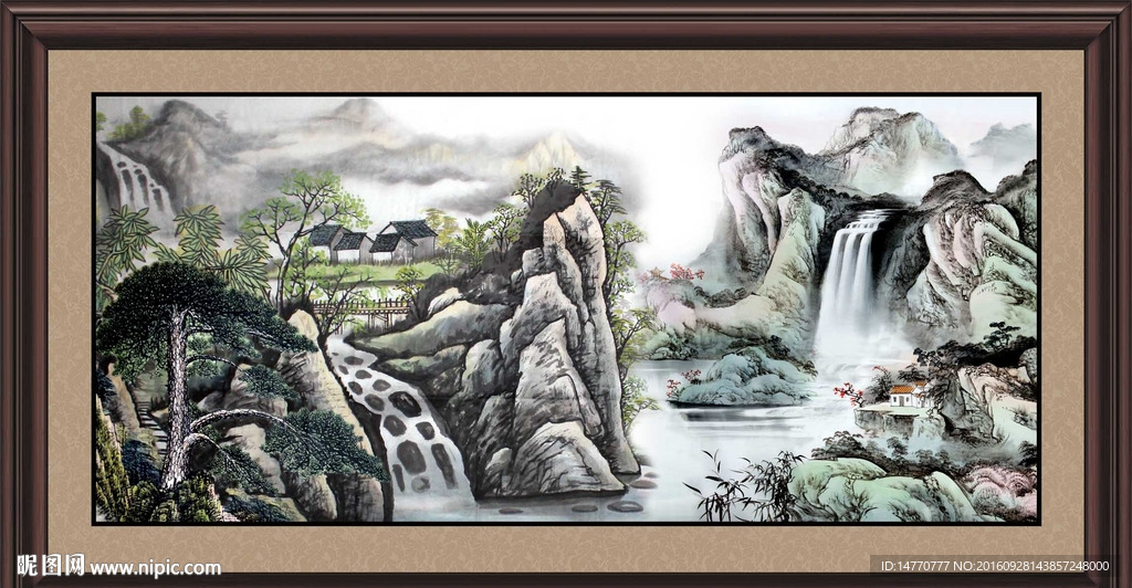 国画迎客松