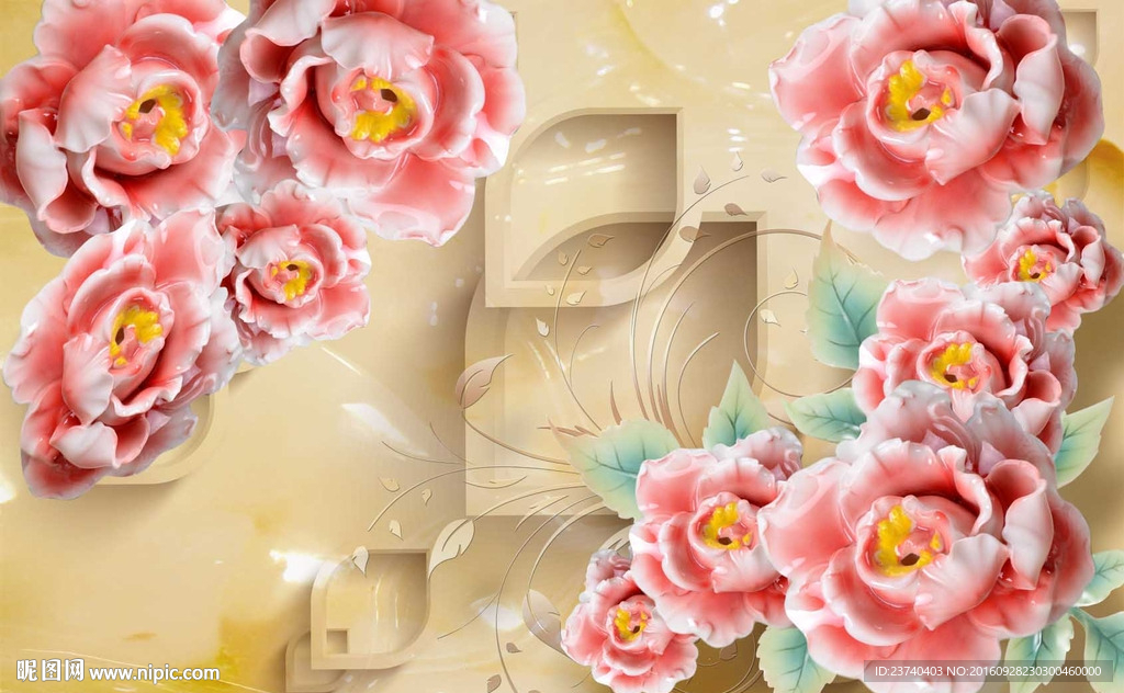 3d玉雕背景墙
