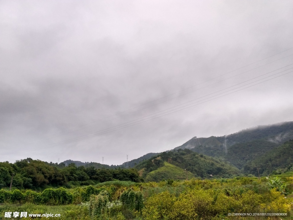 阴雨天的田野