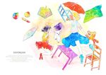 卡通梦幻人物桌椅板凳素材