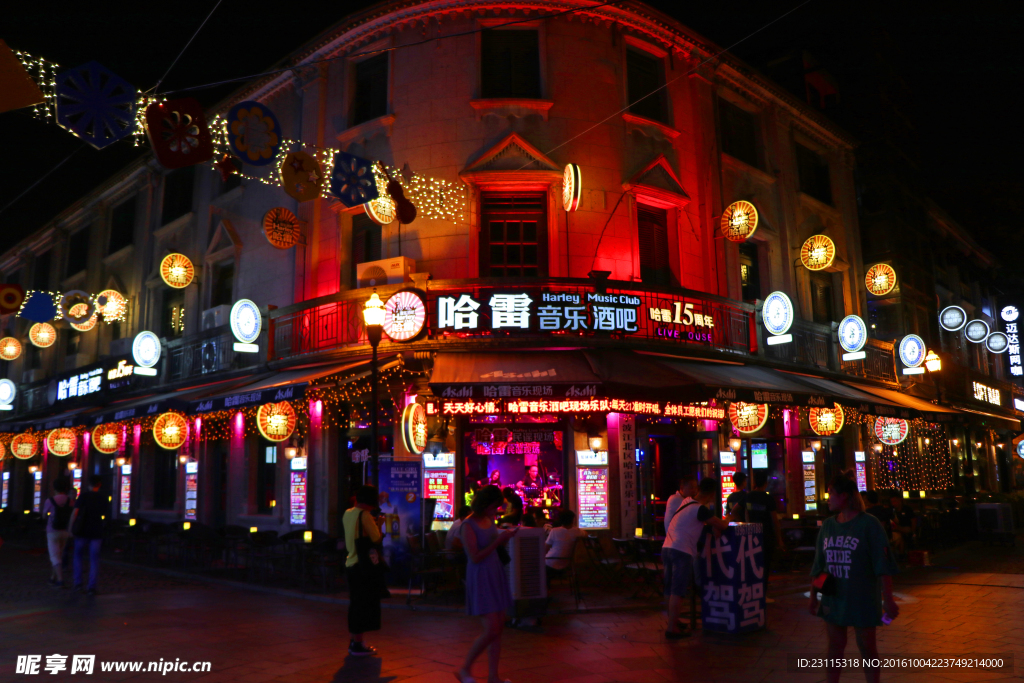 宁波老外滩夜景 酒吧街夜景