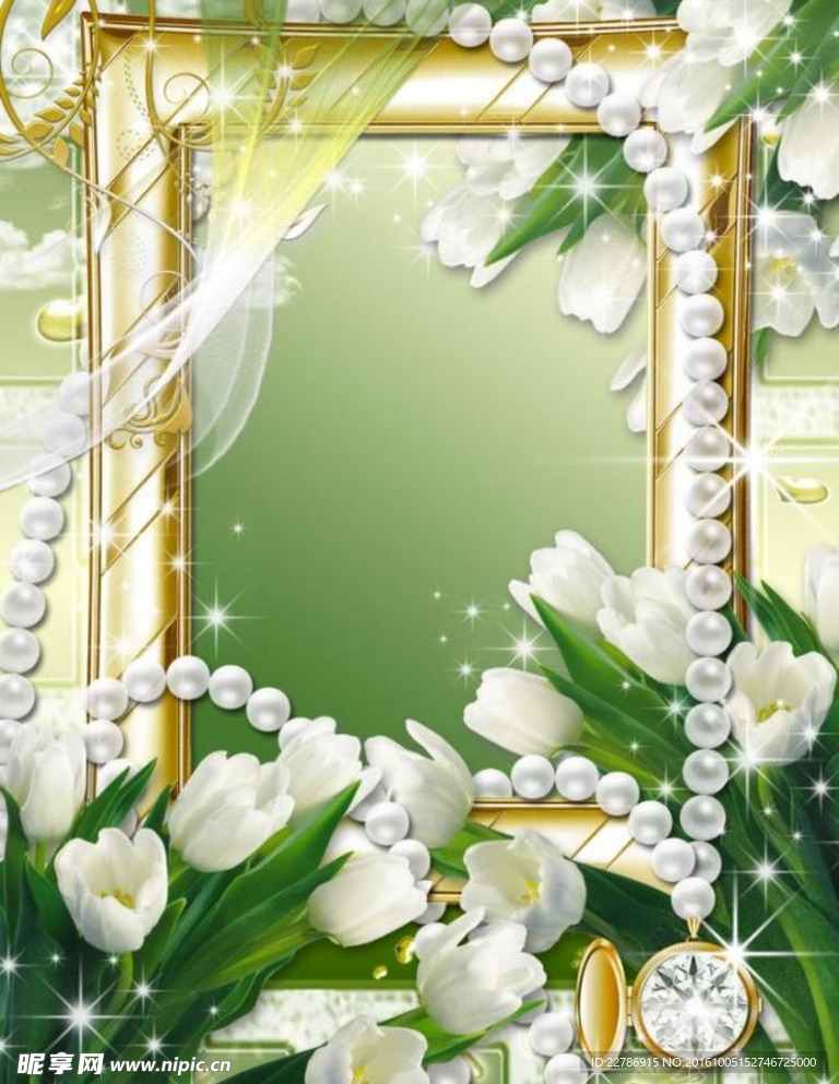 百合相框背景