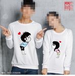 情侣装卡通男女接吻
