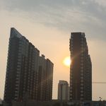 城市夕阳