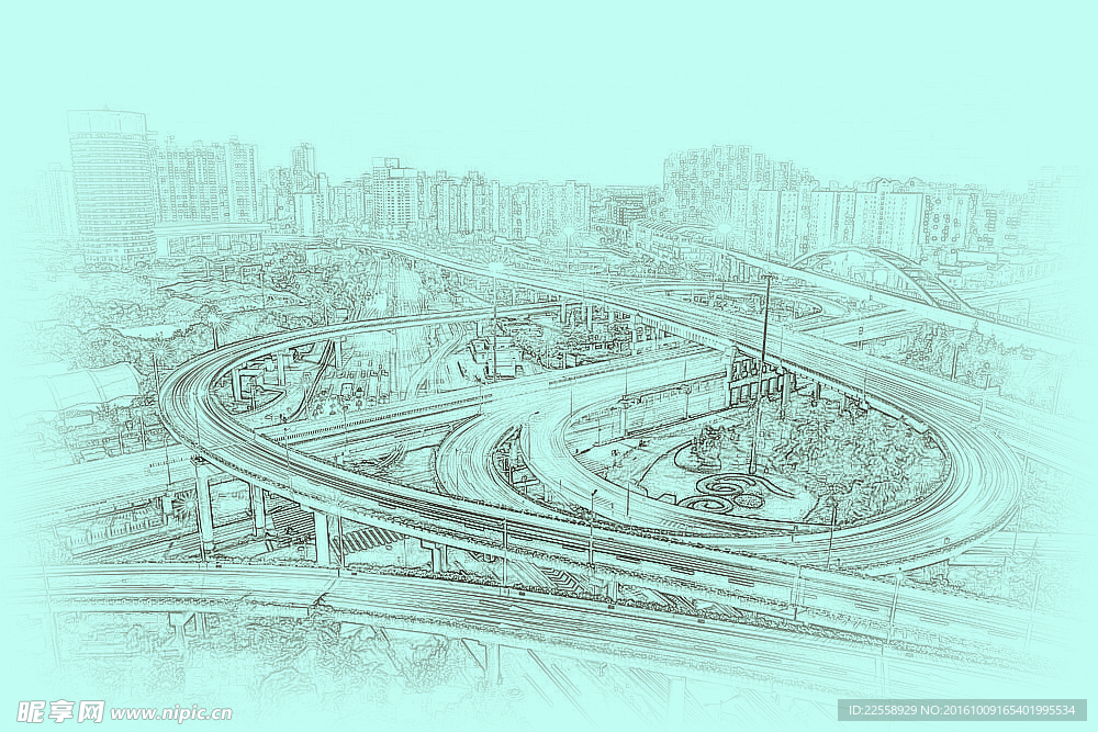 转素描城市画