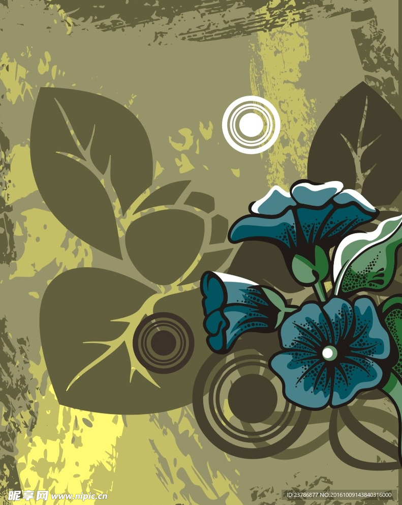 插画设计 花卉 凌霄花
