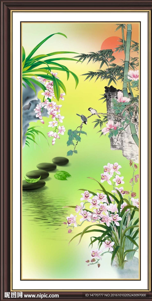 工笔画 兰花