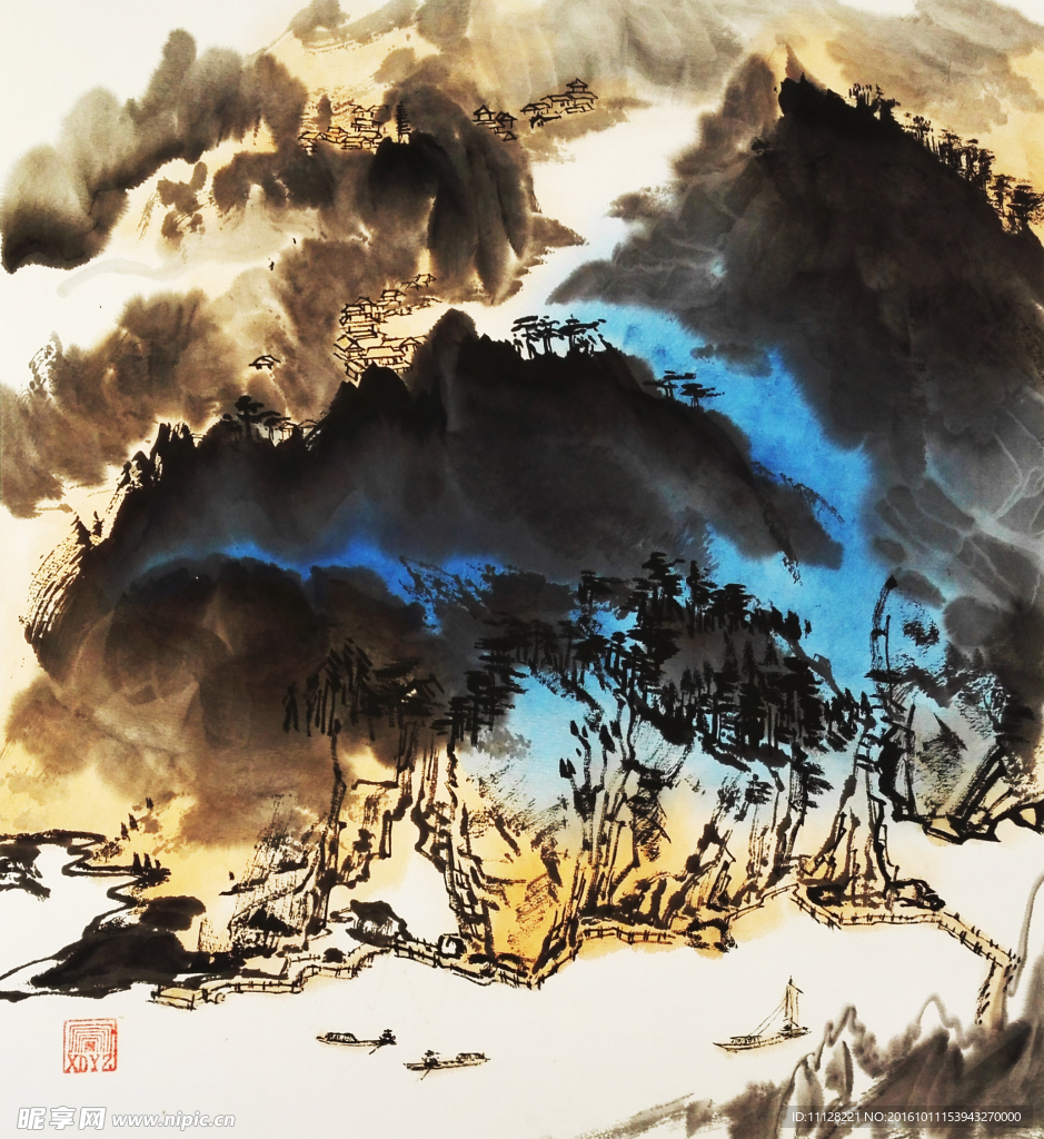 山色   周熙鵾国画作品
