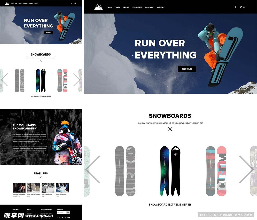 滑雪网站模板
