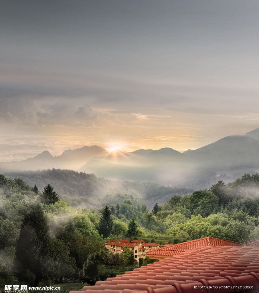 唯美山村风景图片