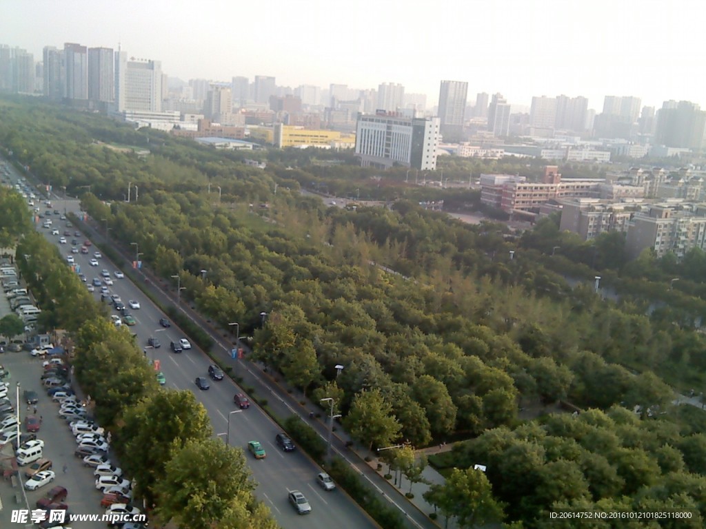 俯瞰城市公园美景