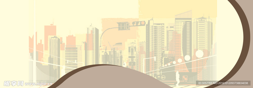 城市建筑繁华背景
