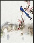 水墨画 山水画 喜鹊