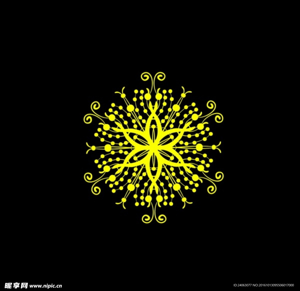 黄色花纹 雪花
