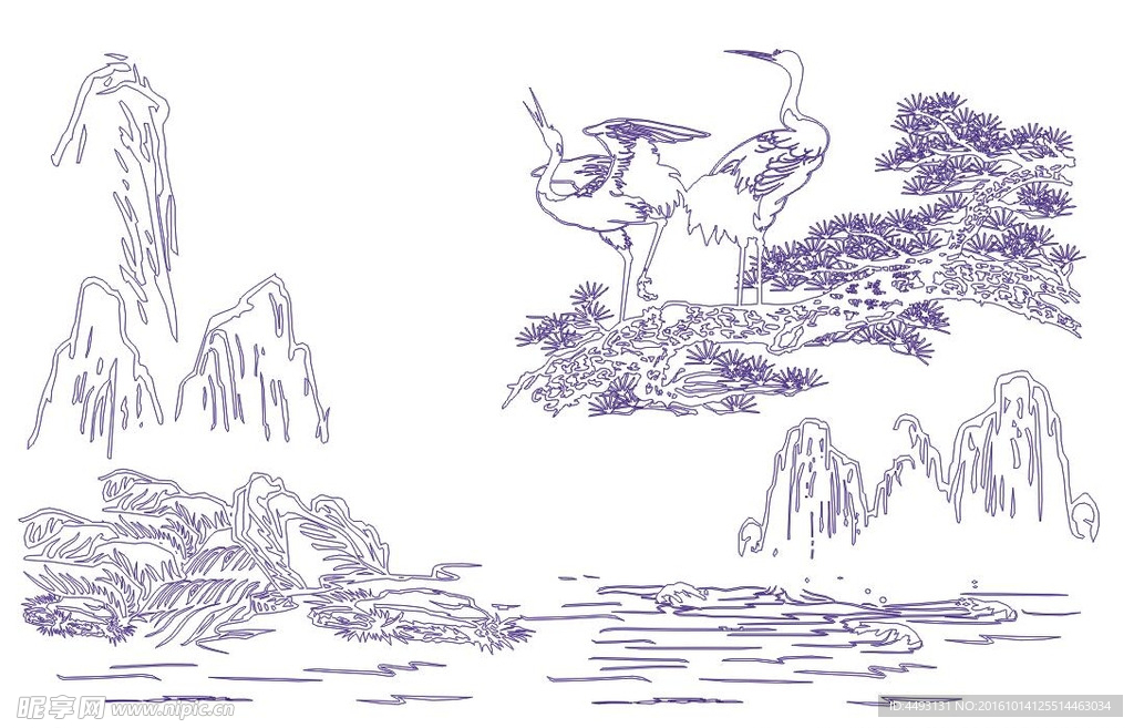 硅藻泥  山水  天鹅