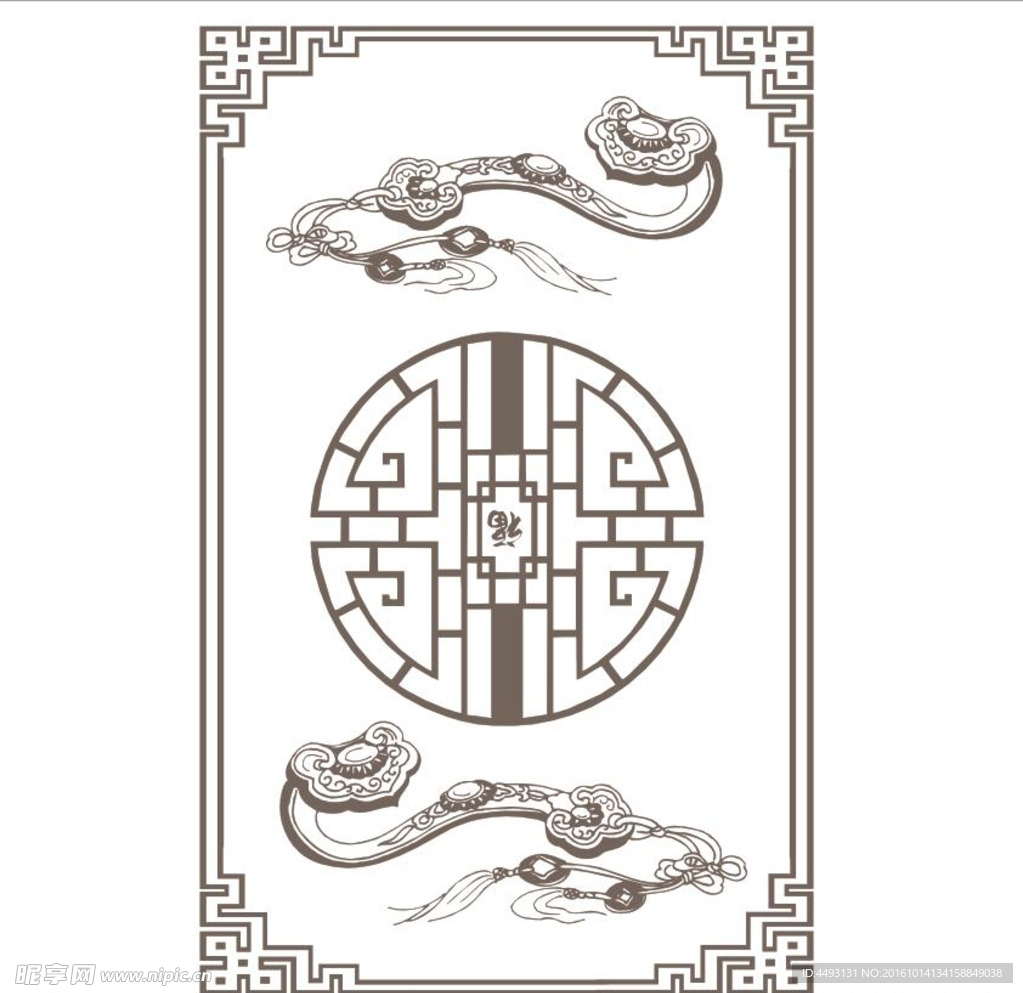 硅藻泥玄关图  如意