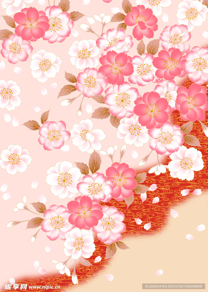 富贵花朵叶子花瓣背景