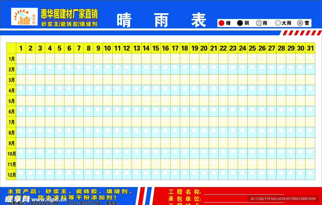 惠华居建材厂晴雨表