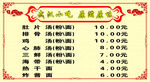 早餐小吃价目表