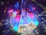 聊城摩天轮夜景航拍