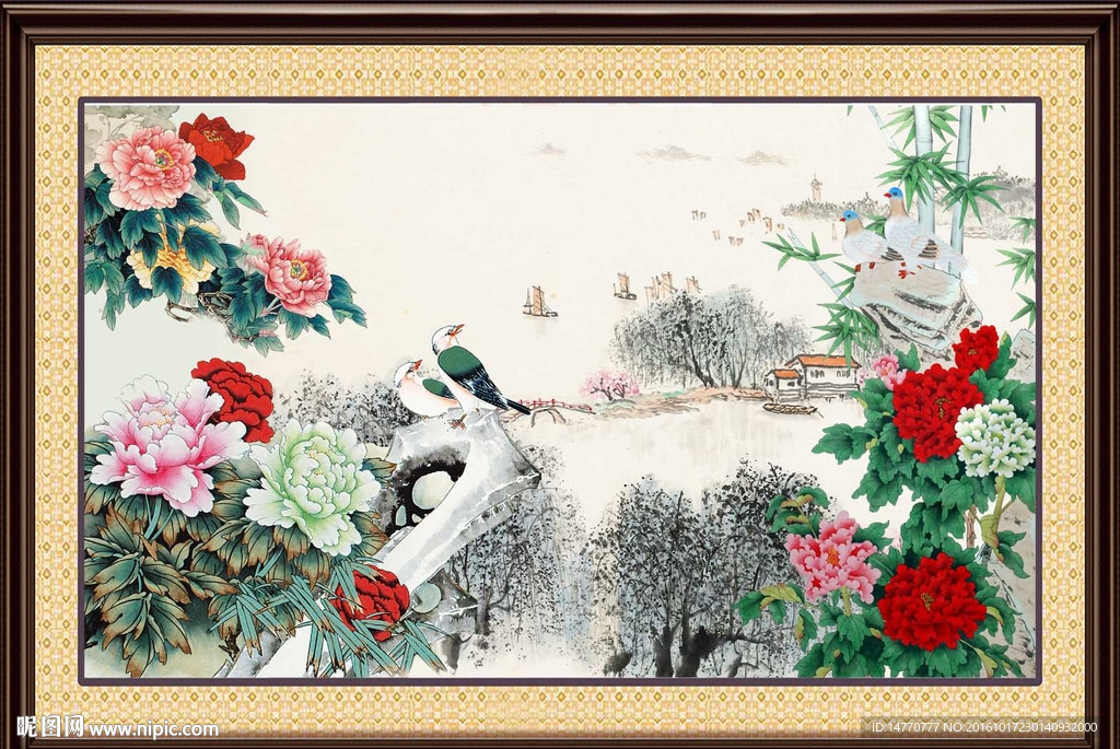 国画牡丹