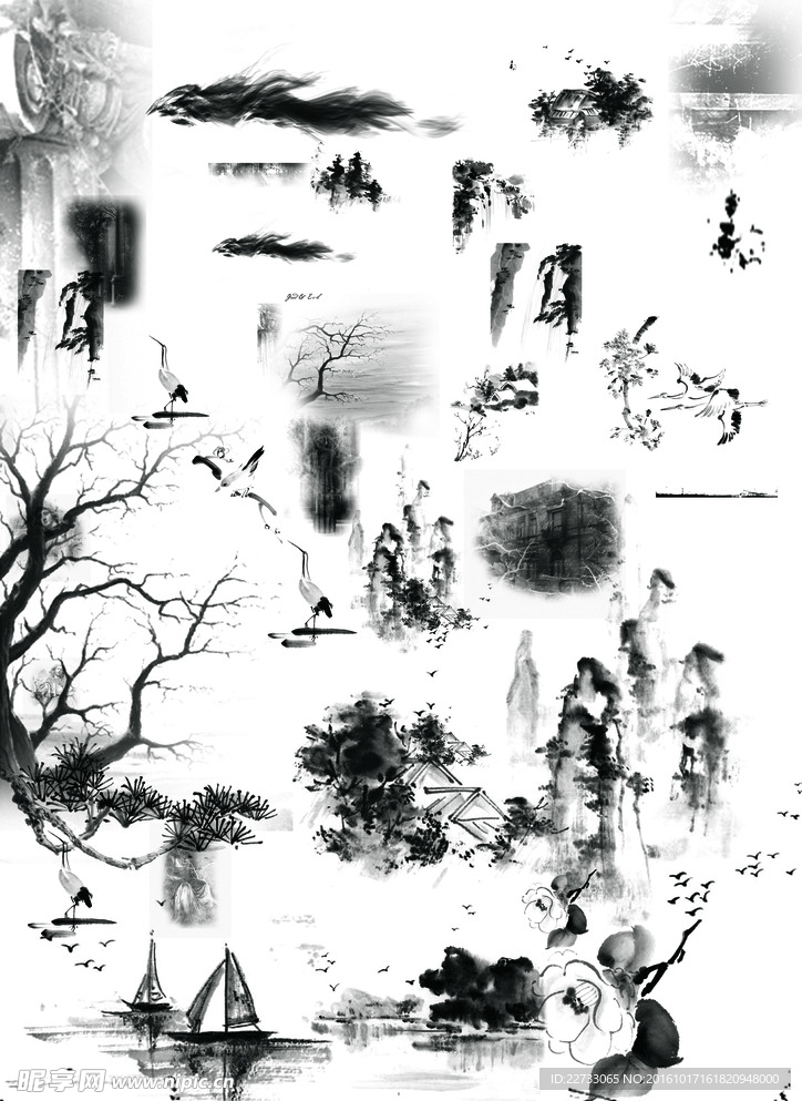 水墨画素材图片