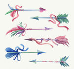 水彩绘羽毛箭设计