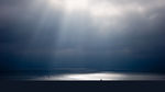 海边晚霞光芒风景