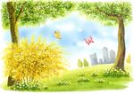 夏日户外风景背景
