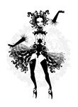 矢量欧美创意黑白人物图案