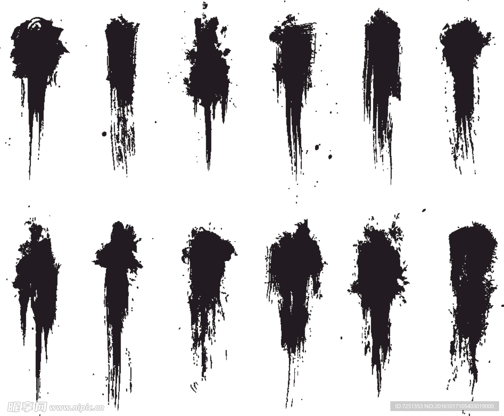 矢量欧美创意黑白图案涂鸦元素