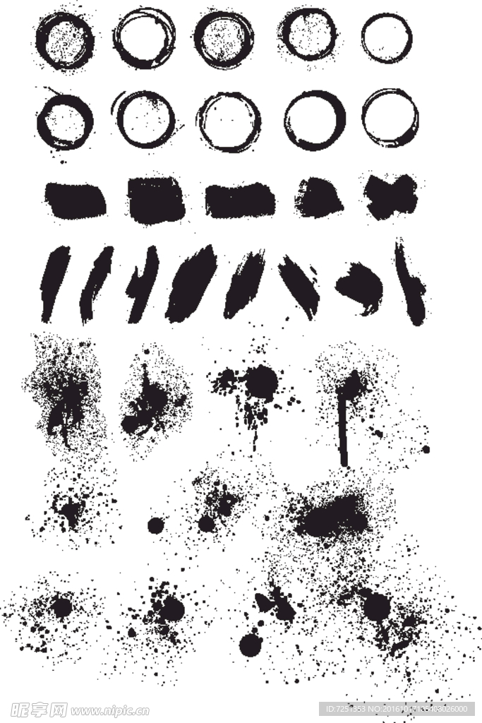 矢量欧美创意黑白图案涂鸦元素