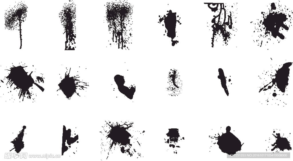 矢量欧美创意黑白图案涂鸦元素