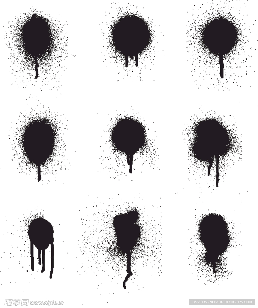 矢量欧美创意黑白图案涂鸦元素