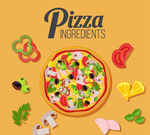 pizza 卡通 矢量图 食物