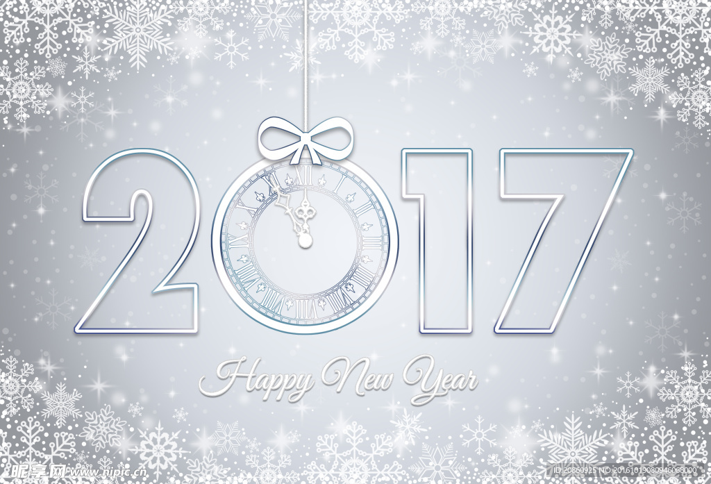 2017银白色雪花图片