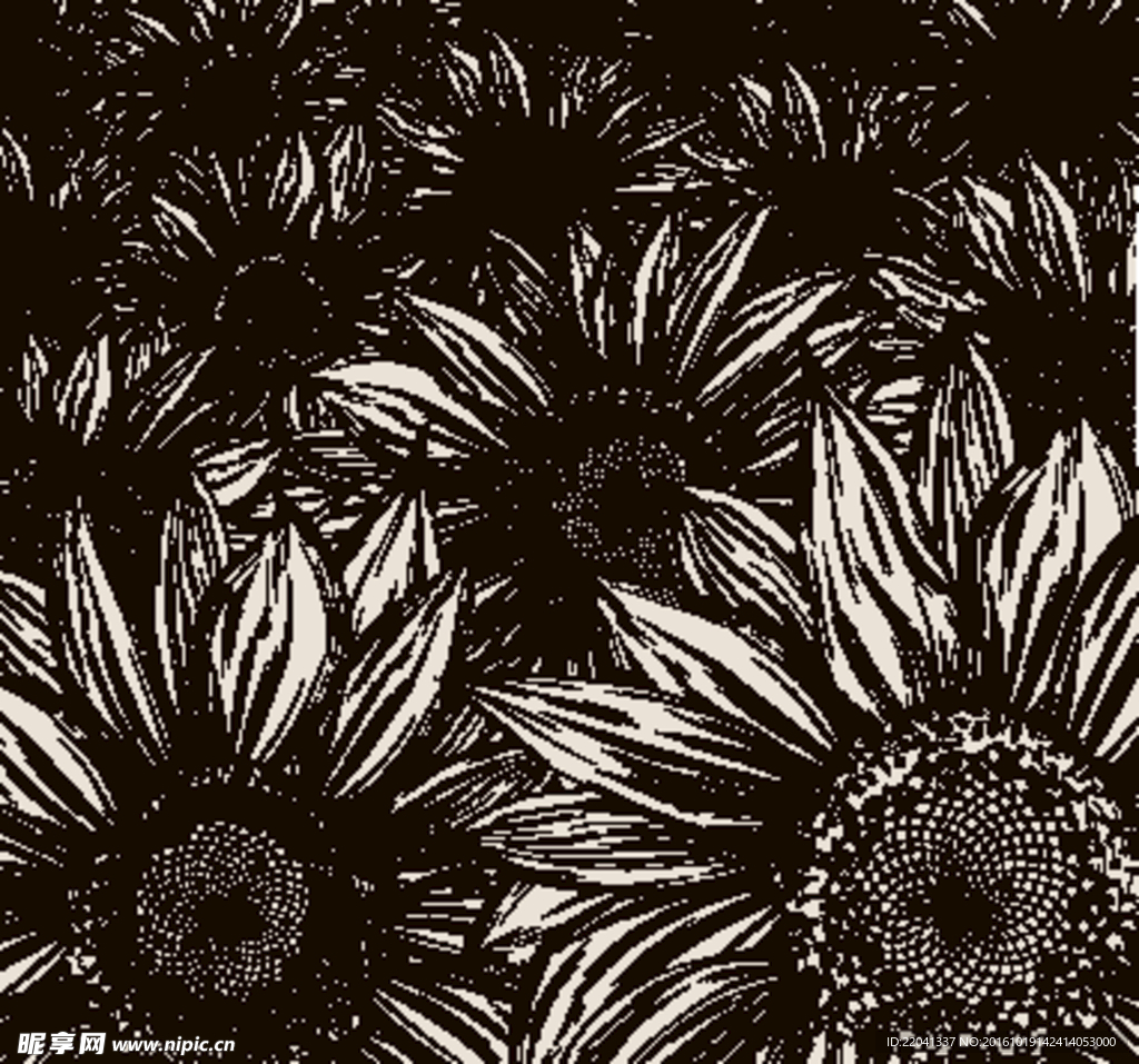 现代花卉素描