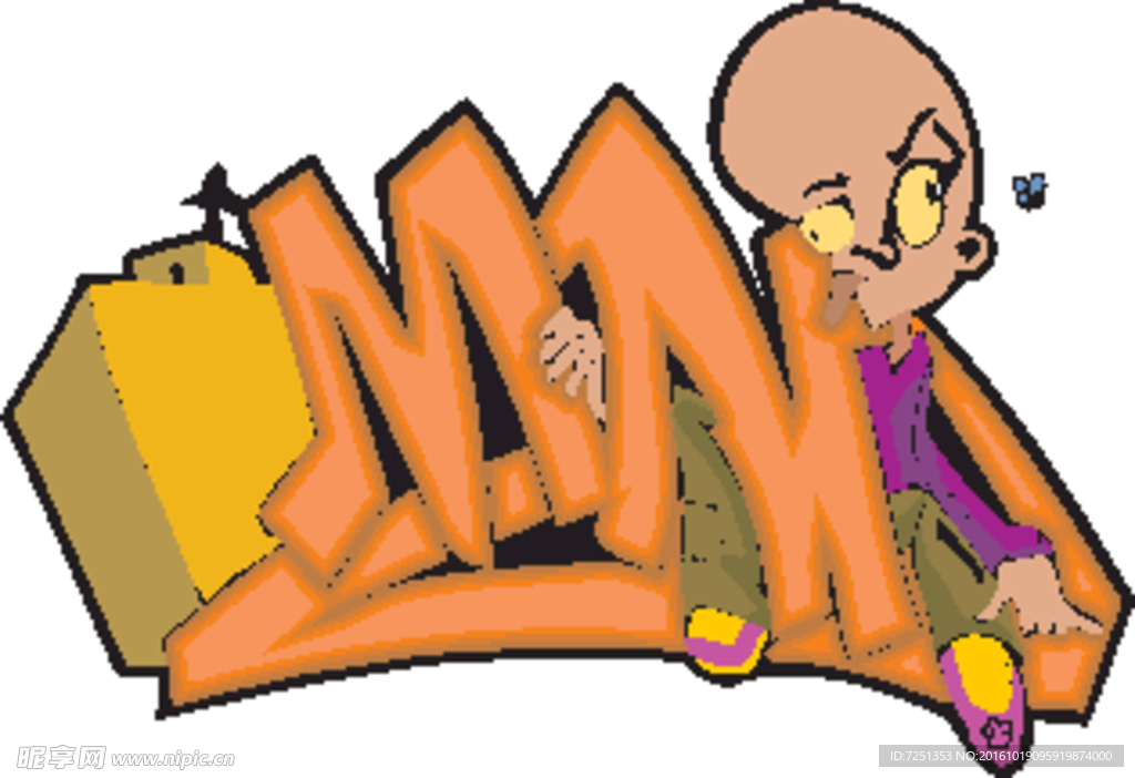 矢量欧美创意涂鸦色彩图案