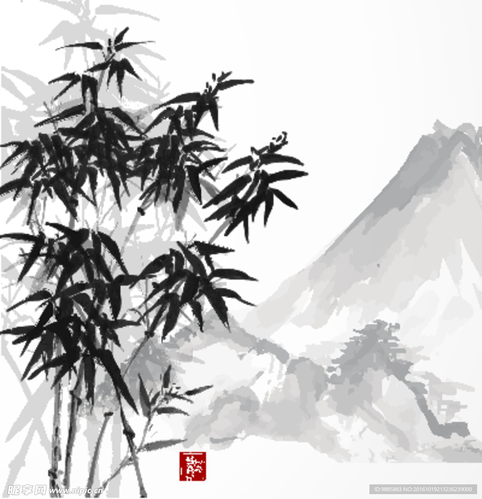 水墨竹子