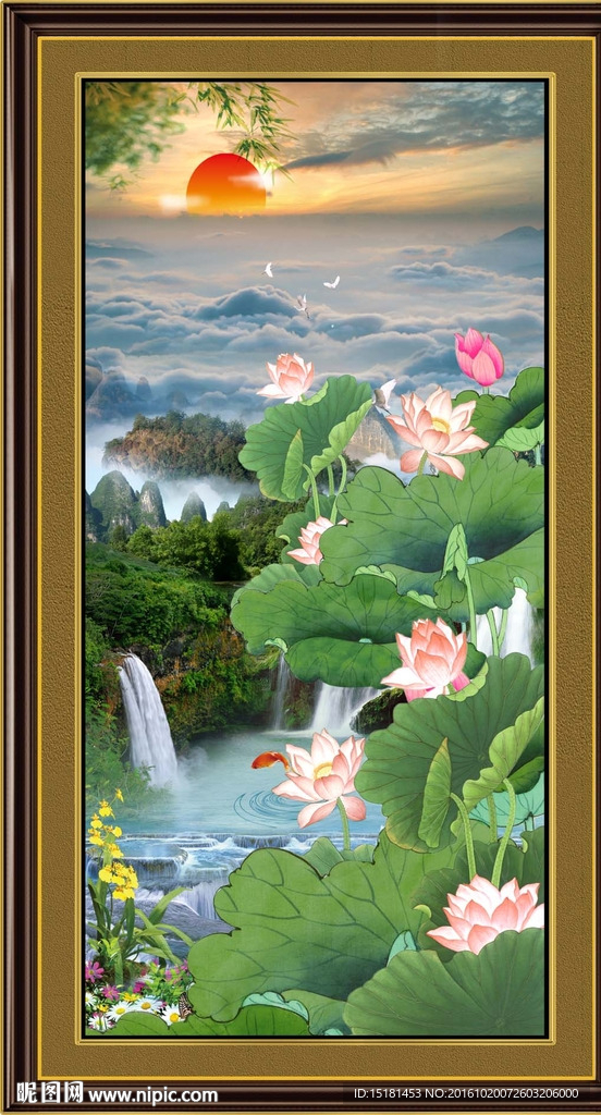 山水风景 荷花