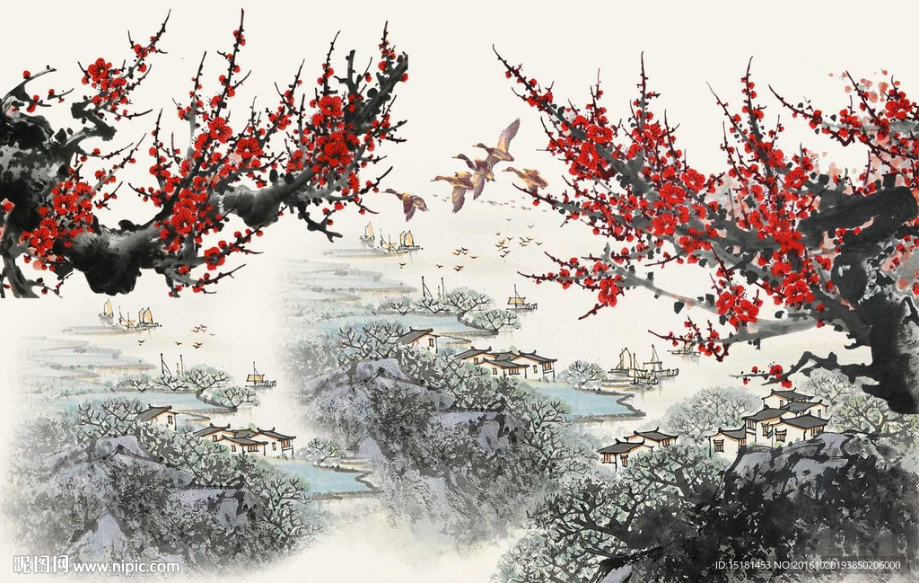 国画梅花
