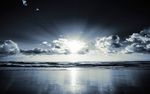 海边傍晚太阳天空图