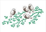 硅藻泥花纹 喜雀