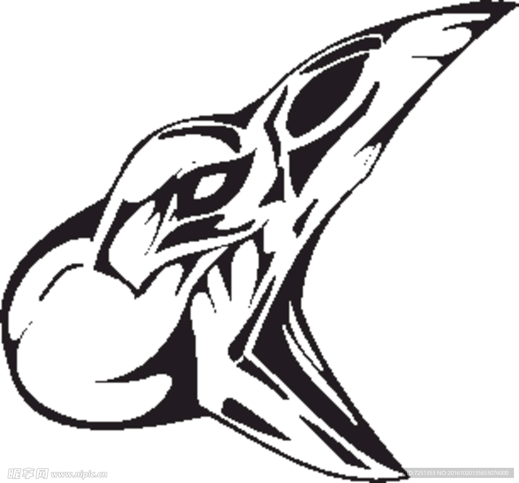 矢量欧美创意装饰 怪物的头颅