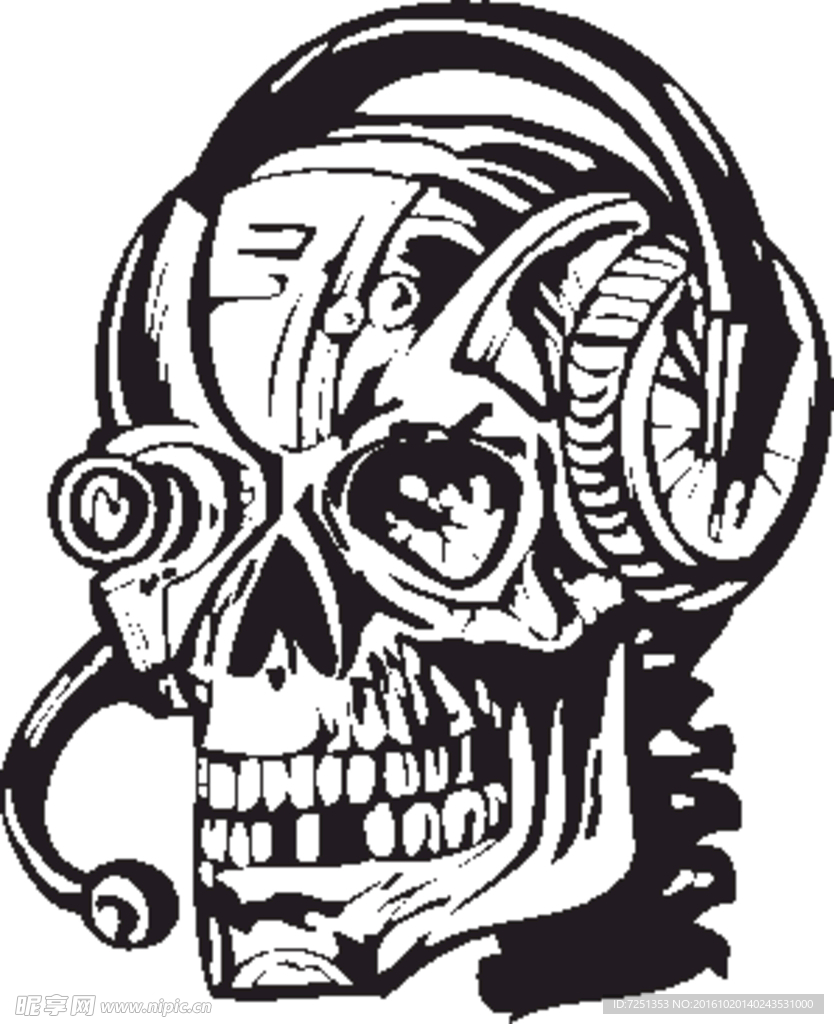 矢量欧美创意装饰 怪物的头颅