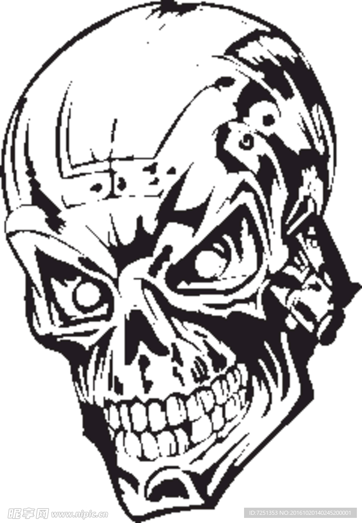 矢量欧美创意装饰 怪物的头颅